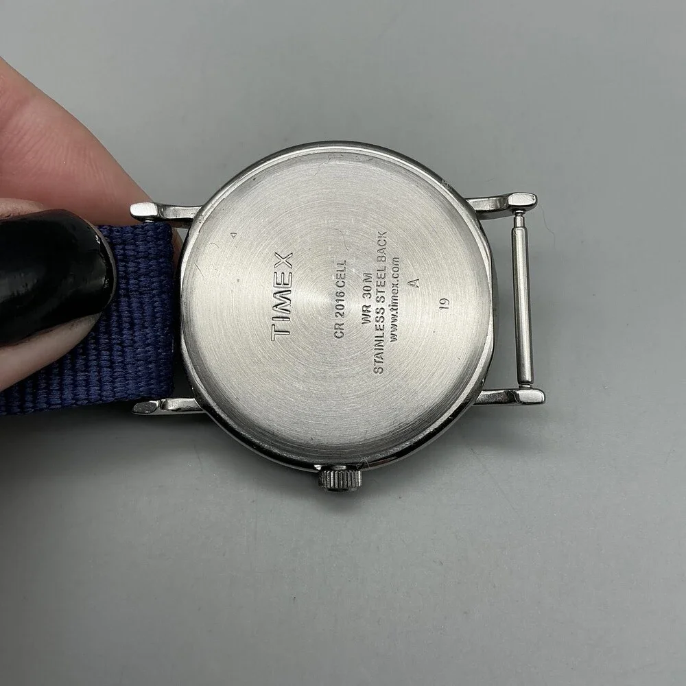 Timex Weekender Indiglo Mens Watch 38mm Blue Dial Blue Nylon New Battery
